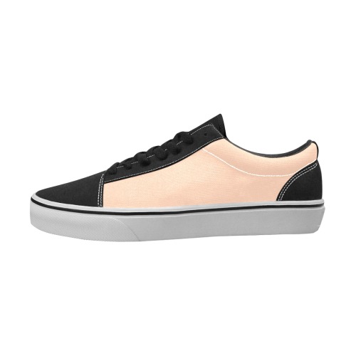 color apricot Women's Low Top Skateboarding Shoes (Model E001-2)