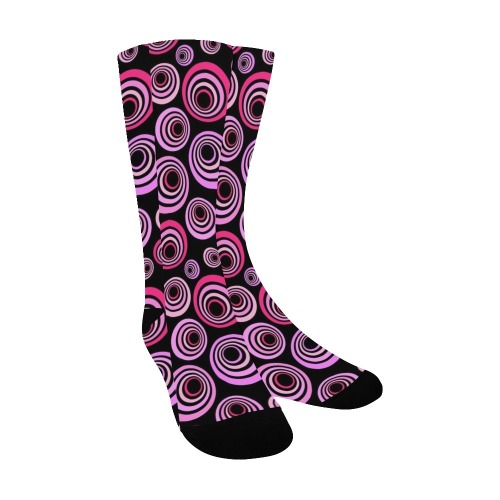Retro Psychedelic Pretty Pink Pattern Men's Custom Socks