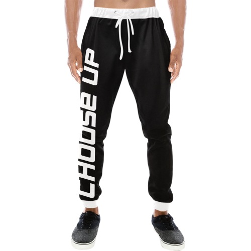 Choose Up All Black/White Men's All Over Print Sweatpants (Model L11)