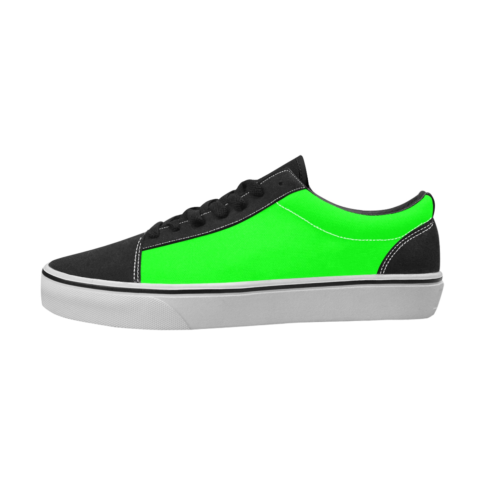 color lime Women's Low Top Skateboarding Shoes (Model E001-2)