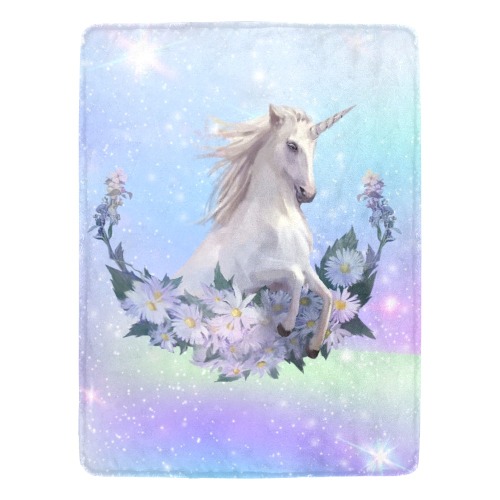 Unicorn and Flowers Ultra-Soft Micro Fleece Blanket 60"x80"