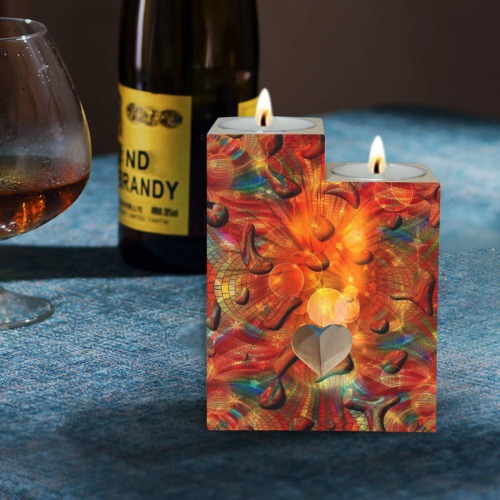 Fire by Nico Bielow Wooden Candle Holder (Without Candle)