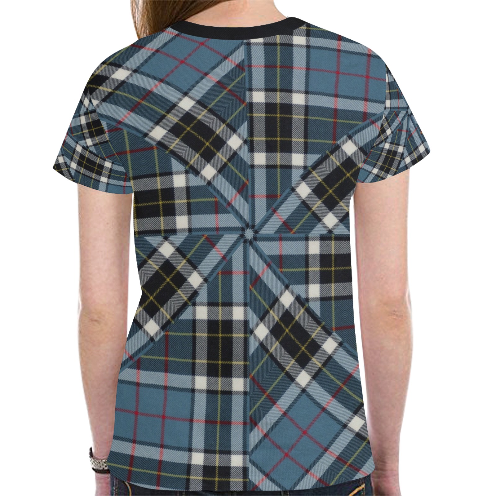 Thompson Blue Tartan New All Over Print T-shirt for Women (Model T45)