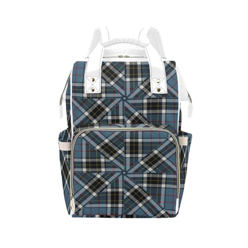 Thompson Blue Tartan Multi-Function Diaper Backpack/Diaper Bag (Model 1688)