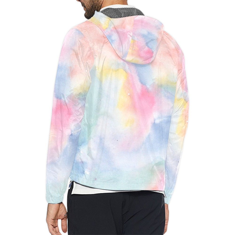 Colorful watercolor Unisex All Over Print Windbreaker (Model H23)