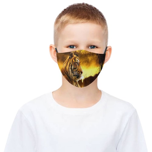 Tiger and Sunset 3D Mouth Mask with Drawstring (30 Filters Included) (Model M04) (Non-medical Products)