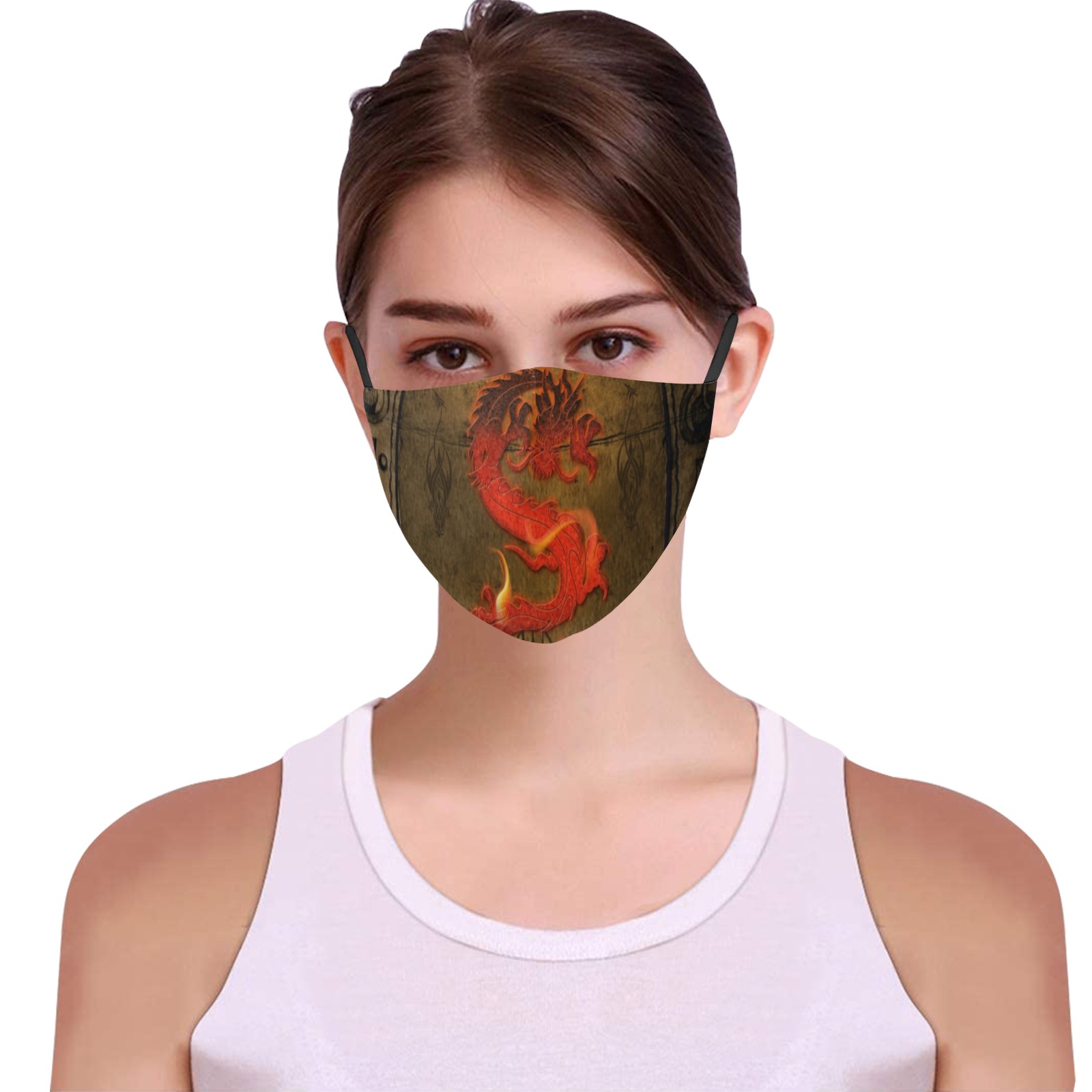 Wonderful asian dragon 3D Mouth Mask with Drawstring (Pack of 100) (Model M04)
