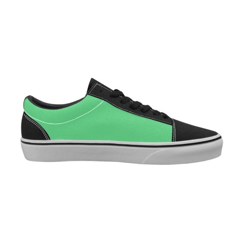 color Paris green Women's Low Top Skateboarding Shoes (Model E001-2)