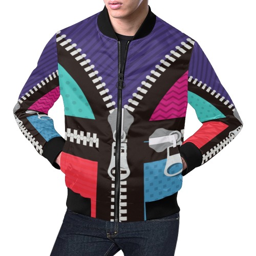 chaqueta hombre modelo cremalleras All Over Print Bomber Jacket for Men (Model H19)