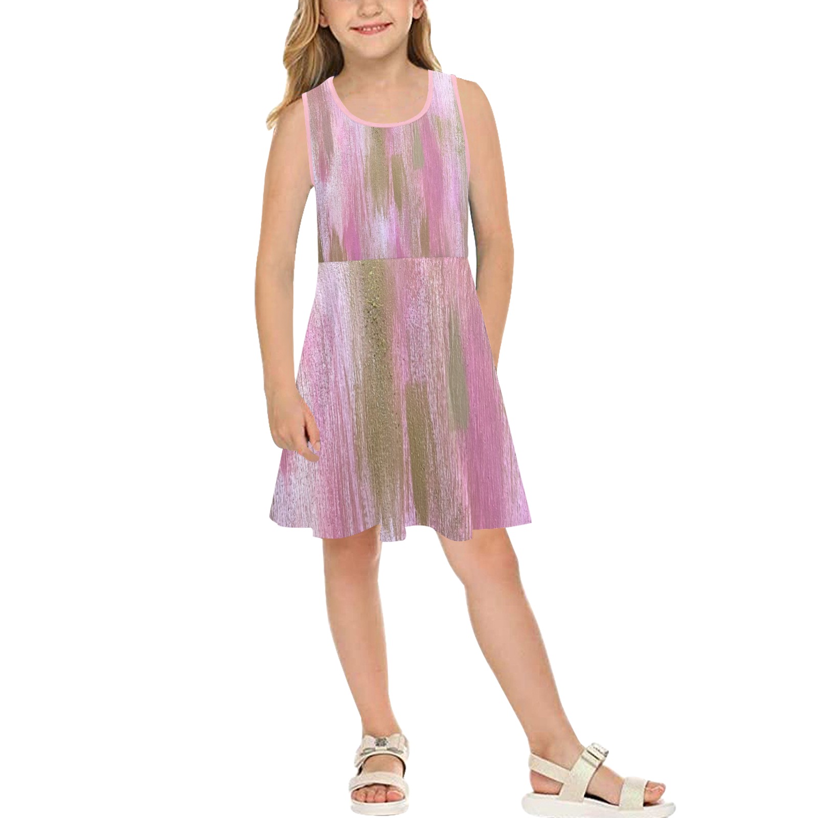 Gigi Sundress Dress Girls' Sleeveless Sundress (Model D56)