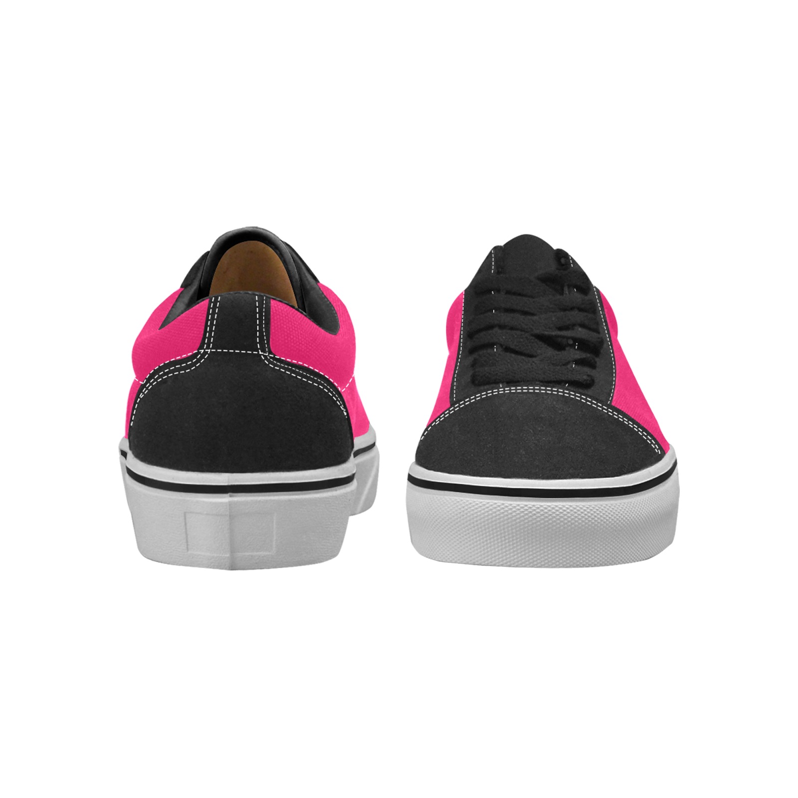 color ruby Women's Low Top Skateboarding Shoes (Model E001-2)