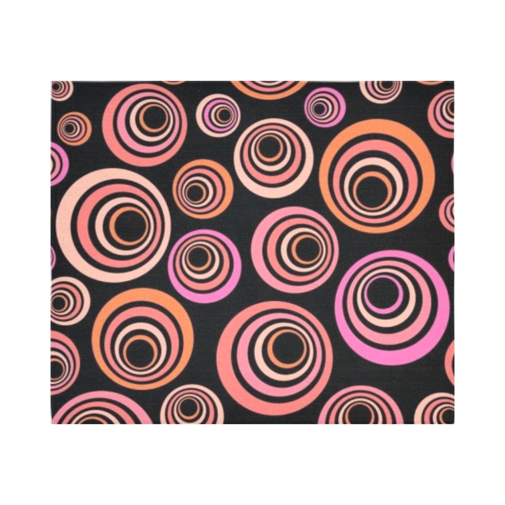 Retro Psychedelic Pretty Orange Pattern Cotton Linen Wall Tapestry 60"x 51"