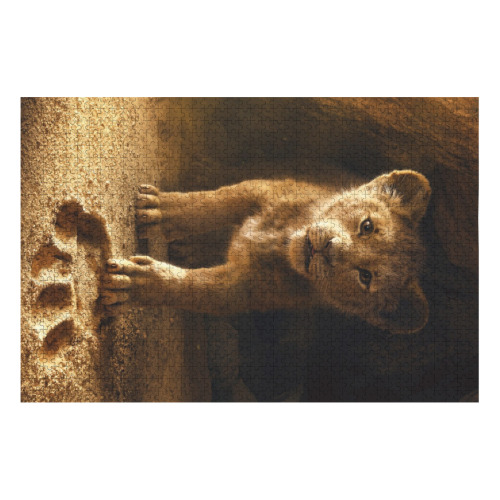 Lion King Simba 1000-Piece Wooden Photo Puzzles