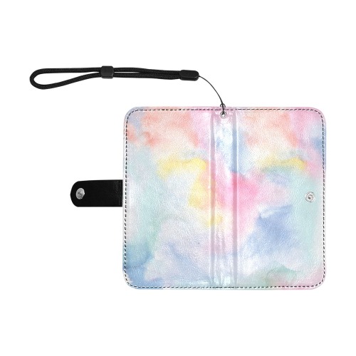 Colorful watercolor Flip Leather Purse for Mobile Phone/Small (Model 1704)
