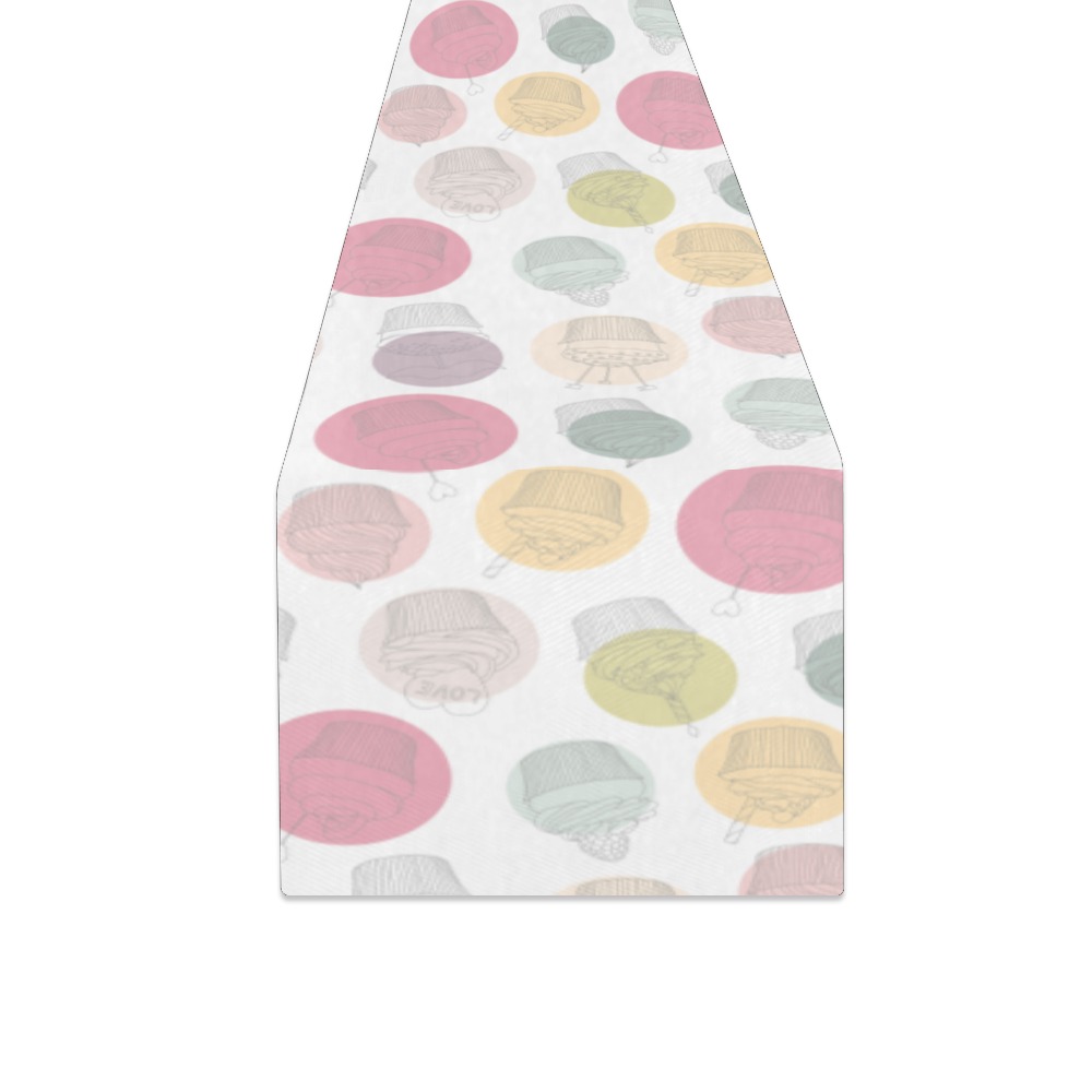 Colorful Cupcakes Table Runner 16x72 inch