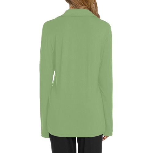 color asparagus Women's Long Sleeve Pajama Shirt