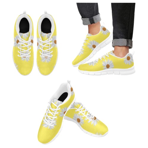 deportivas de hombre diseño margaritas Men's Breathable Running Shoes (Model 055)