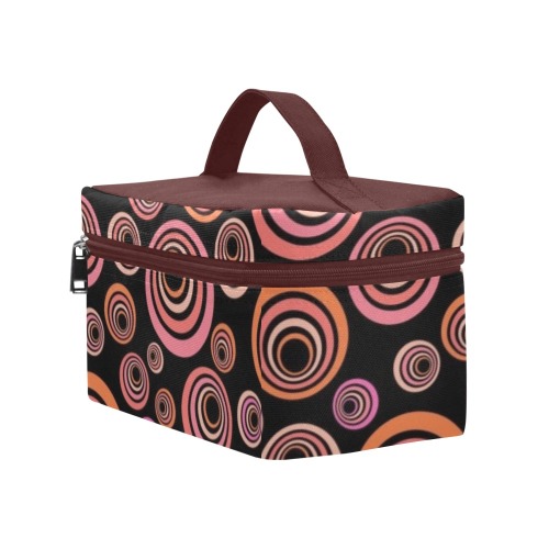 Retro Psychedelic Pretty Orange Pattern Cosmetic Bag/Large (Model 1658)