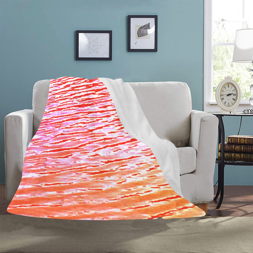 Orange and red water Ultra-Soft Micro Fleece Blanket 50"x60"