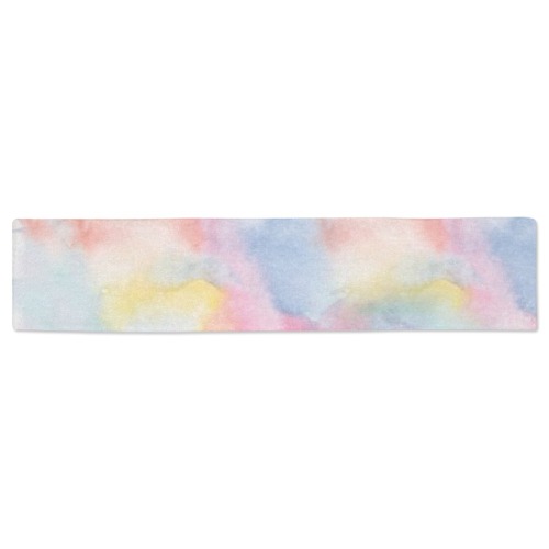 Colorful watercolor Table Runner 16x72 inch