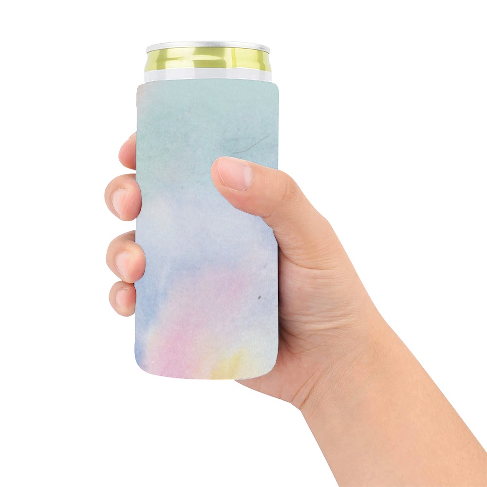 Colorful watercolor Neoprene Can Cooler 5" x 2.3" dia.