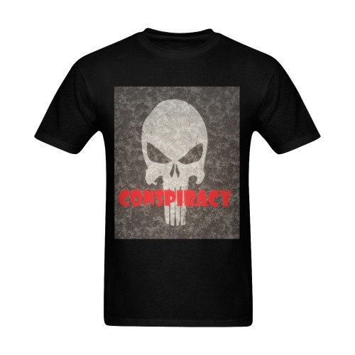 Conspiracy Skull Men's Slim Fit T-shirt (Model T13)