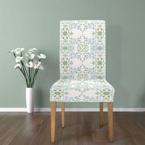 Blue and Green watercolor pattern Removable Dining Chair Cover