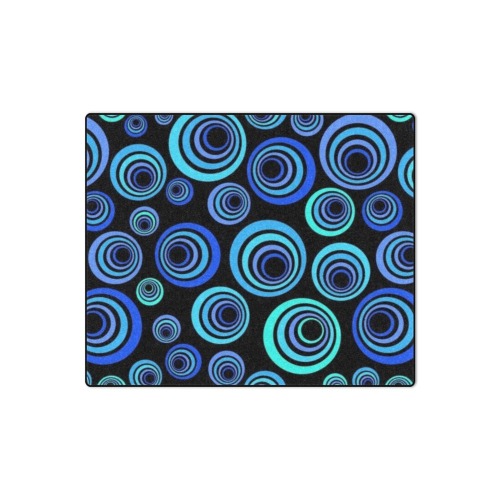 Retro Psychedelic Pretty Blue Pattern Blanket 50"x60"