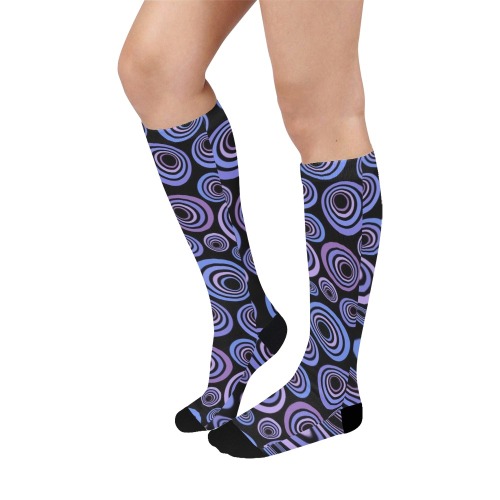Retro Psychedelic Pretty Purple Pattern Over-The-Calf Socks
