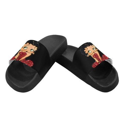 classic betty transparentblk Women's Slide Sandals (Model 057)