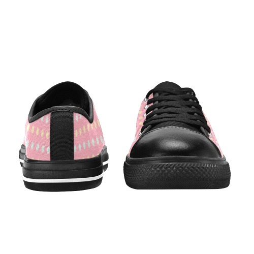 Colorful Dots On Pink Women's Classic Canvas Shoes (Model 018)