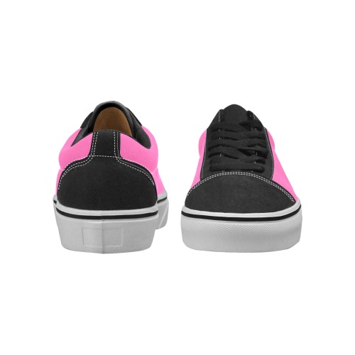 color hotpink Women's Low Top Skateboarding Shoes (Model E001-2)