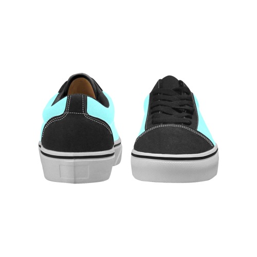 color ice blue Women's Low Top Skateboarding Shoes (Model E001-2)