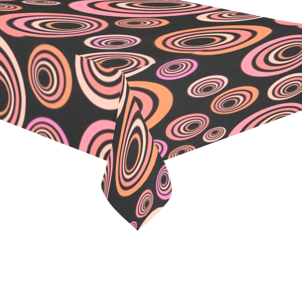 Retro Psychedelic Pretty Orange Pattern Cotton Linen Tablecloth 60"x120"