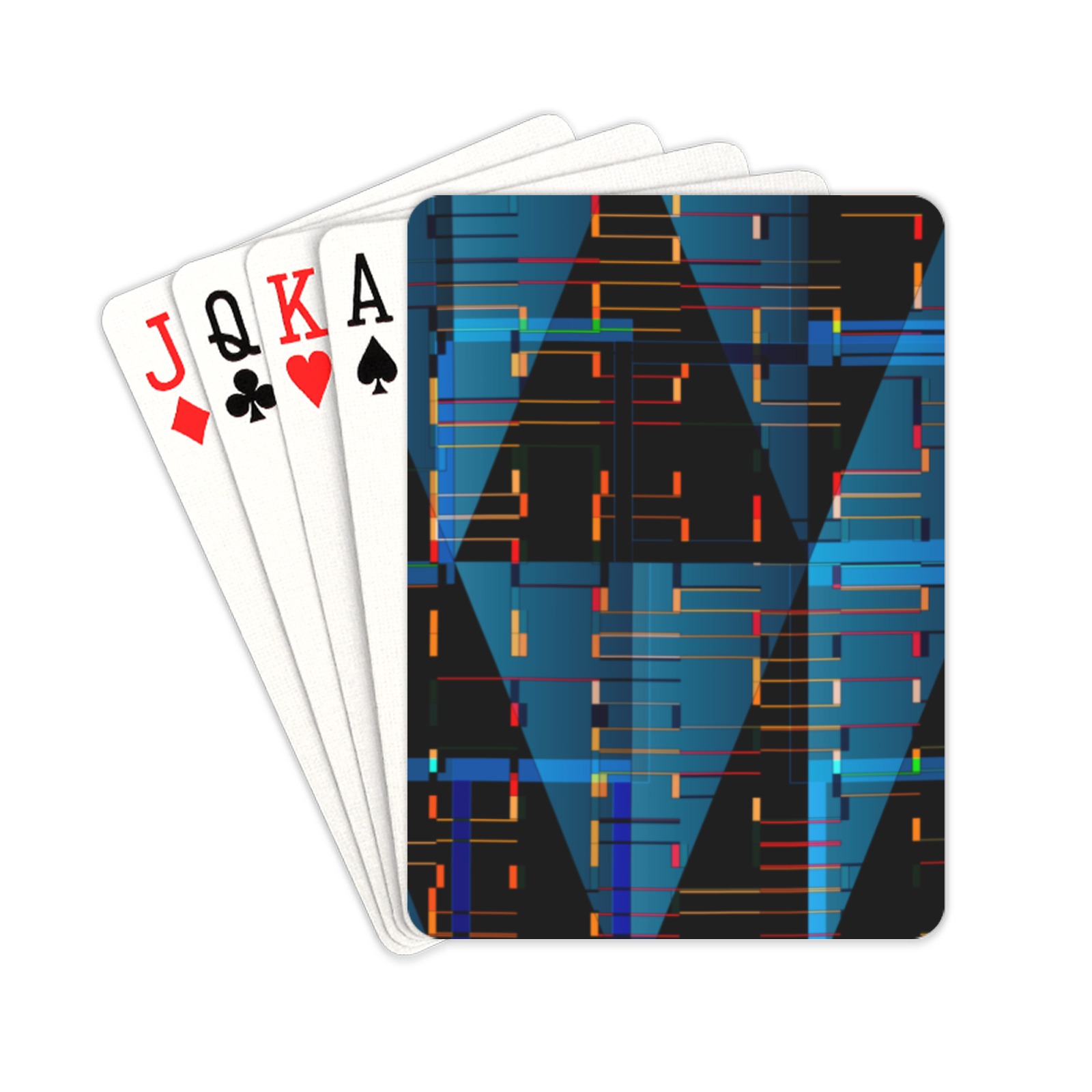 Blue Geometric Abstract Playing Cards 2.5"x3.5"