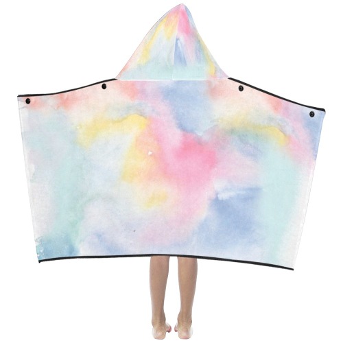 Colorful watercolor Kids' Hooded Bath Towels