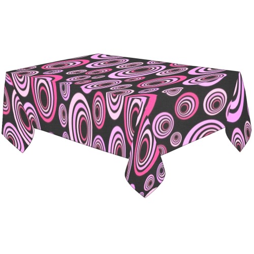 Retro Psychedelic Pretty Pink Pattern Cotton Linen Tablecloth 60"x120"