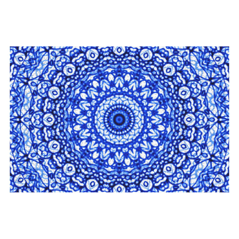 Blue Mandala Mehndi Style G403 1000-Piece Wooden Photo Puzzles