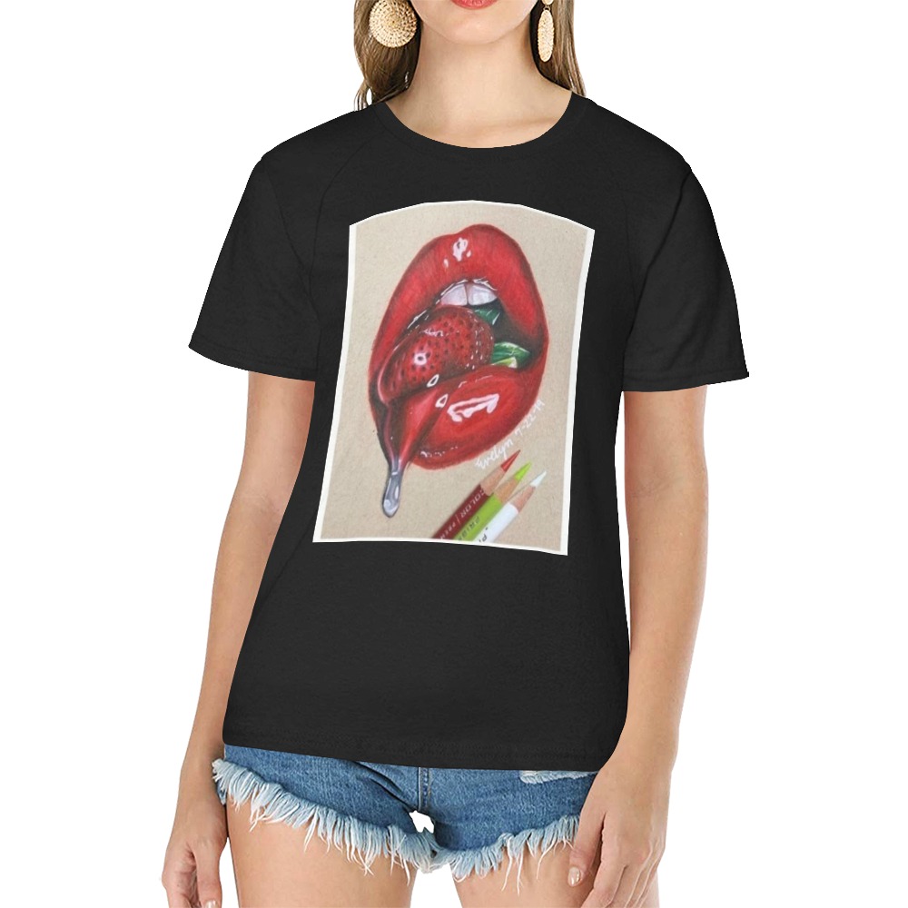 levre Women's Raglan T-Shirt/Front Printing (Model T62)