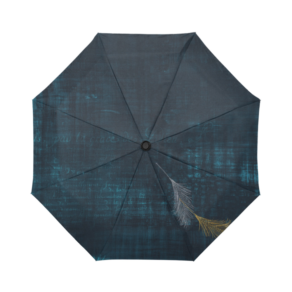 UMB 2Feathers Teal Auto-Foldable Umbrella (Model U04)