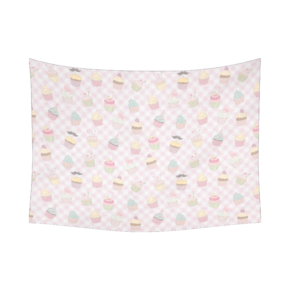 Cupcakes Cotton Linen Wall Tapestry 80"x 60"
