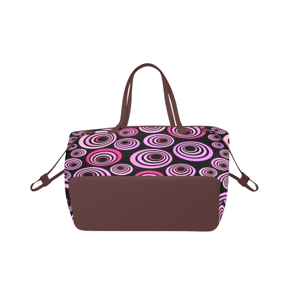 Retro Psychedelic Pretty Pink Pattern Clover Canvas Tote Bag (Model 1661)
