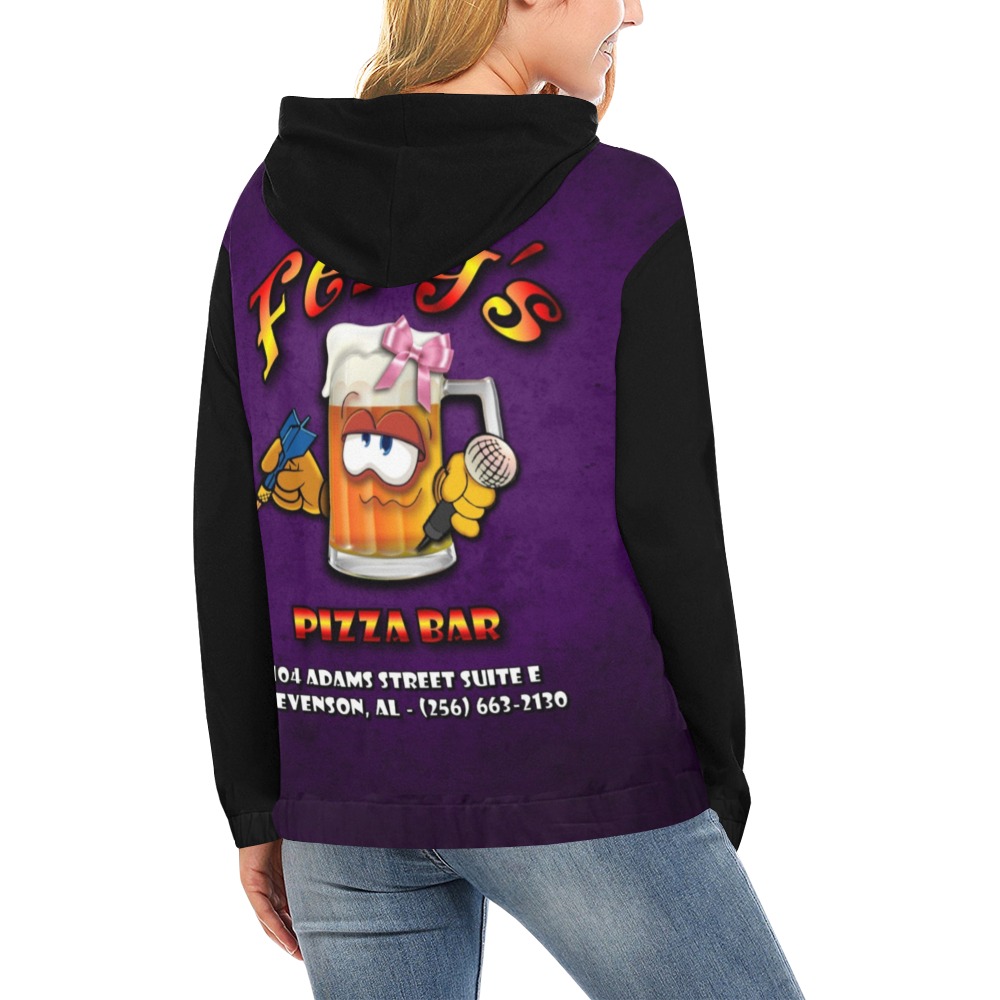 Ferg's Pizza Bar All Over Print Hoodie for Women (USA Size) (Model H13)
