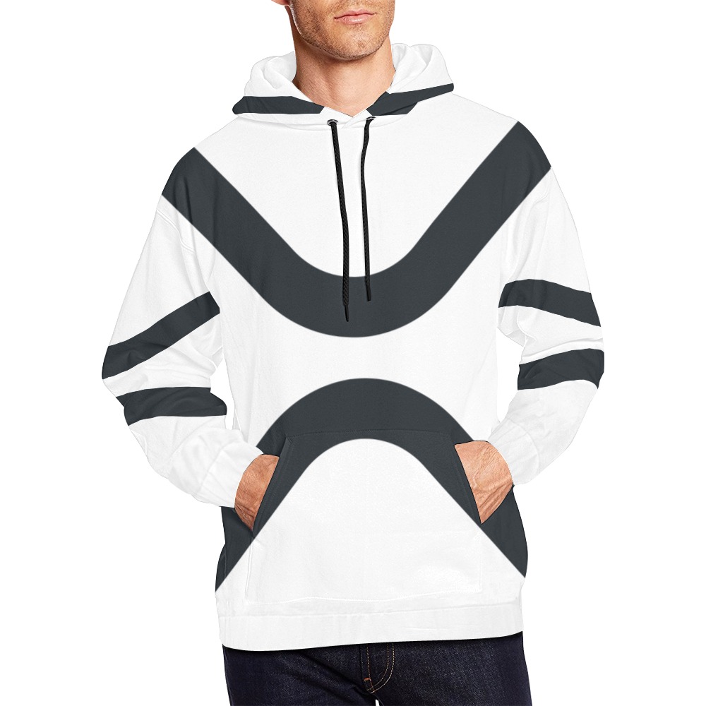 X WHITE HOODIE MALE MODEL A All Over Print Hoodie for Men (USA Size) (Model H13)