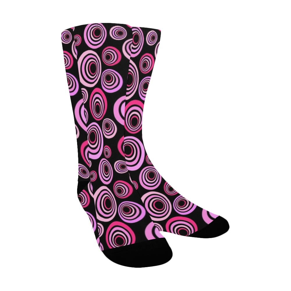 Retro Psychedelic Pretty Pink Pattern Women's Custom Socks