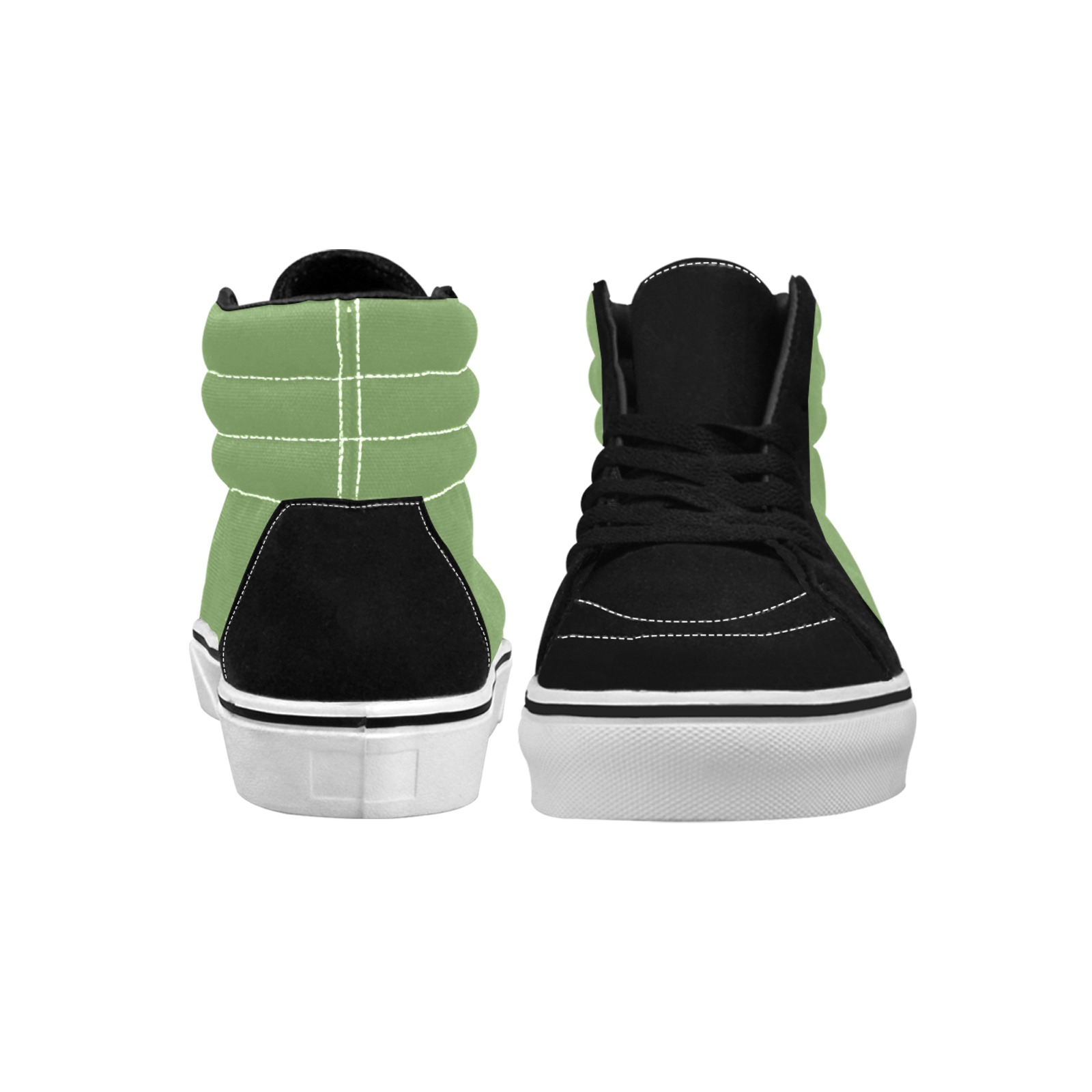 color asparagus Women's High Top Skateboarding Shoes (Model E001-1)
