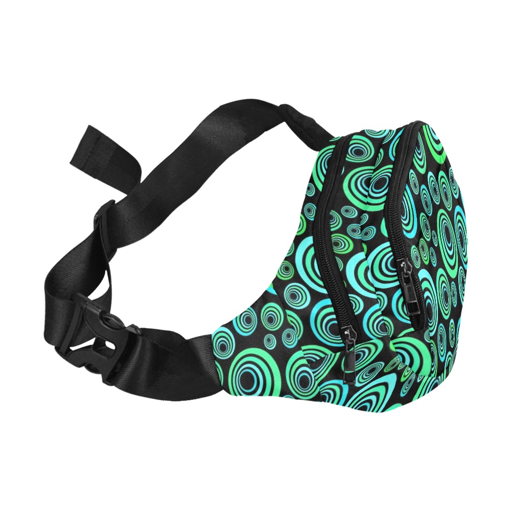 Retro Psychedelic Pretty Green Pattern Fanny Pack/Small (Model 1677)
