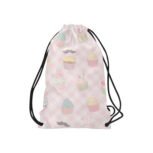 Cupcakes Small Drawstring Bag Model 1604 (Twin Sides) 11"(W) * 17.7"(H)