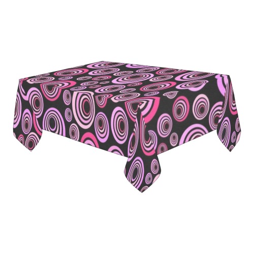 Retro Psychedelic Pretty Pink Pattern Cotton Linen Tablecloth 60" x 90"