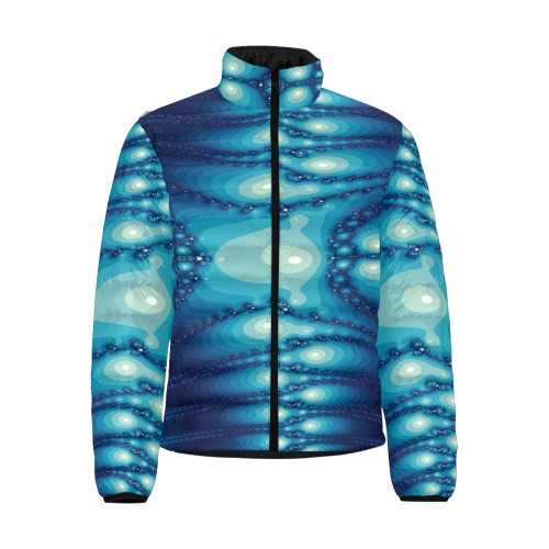 Fractal Jewerly Men's Stand Collar Padded Jacket (Model H41)